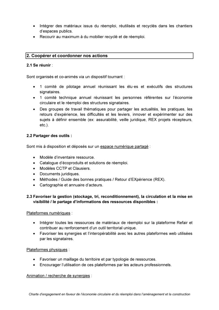 BMA signe la charte pour l’économie circulaire et le réemploi dans l’aménagement et la construction