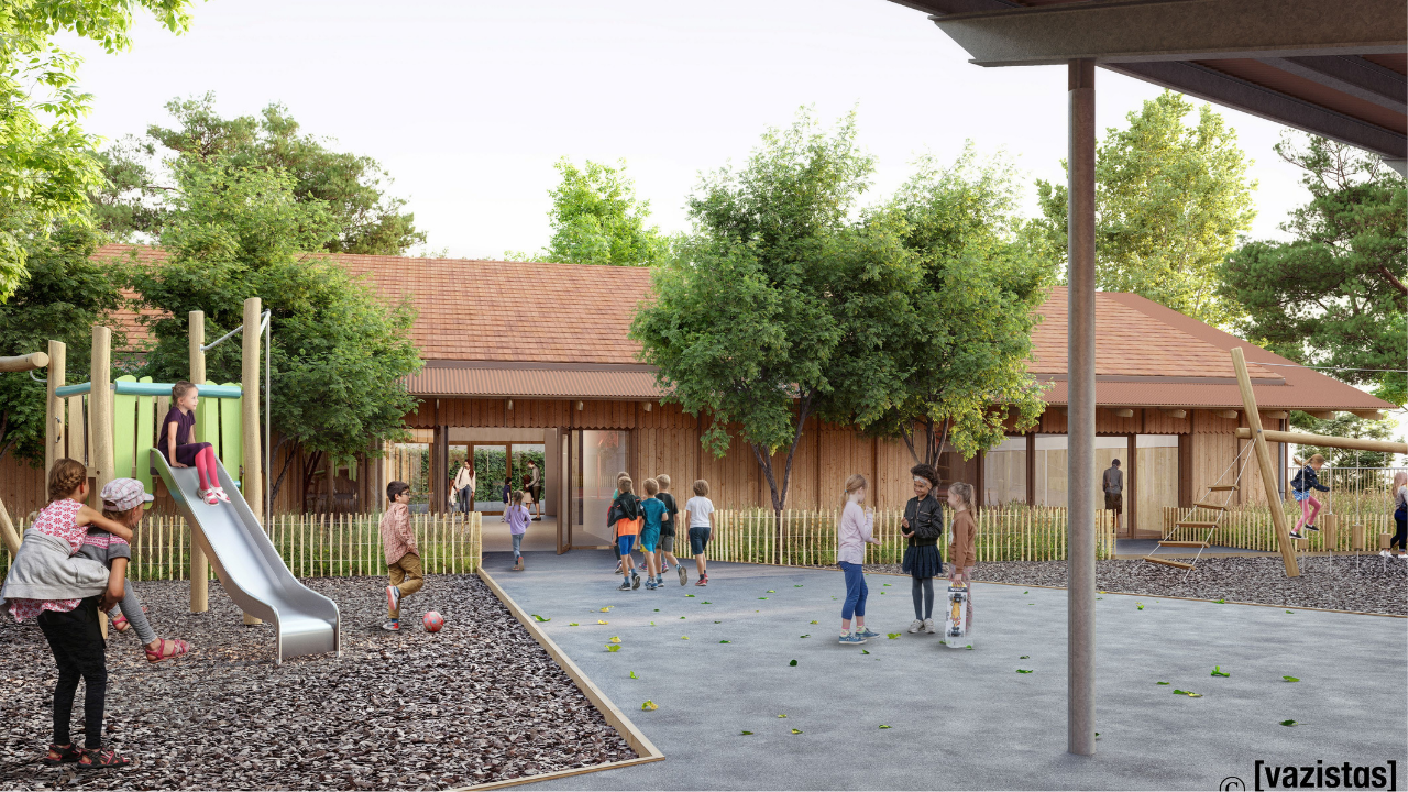 BMA modernise le groupe scolaire Oscar Auriac pour la ville de Mérignac_cour